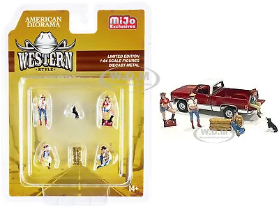 Western Style Diecast Figures & Accessories 6 Pc Set 1/64 American Diorama 76485 • $11.99