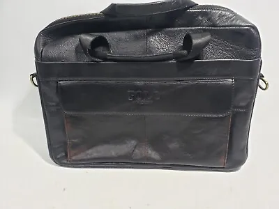 Black Leather Professional Business  Briefcase Messenger Laptop Bag • $25.32