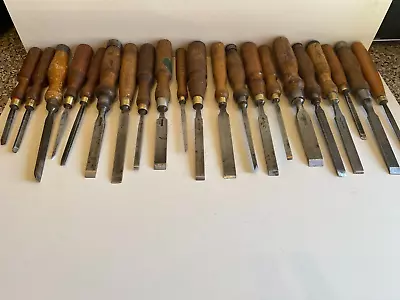 Superb Large Job Lot Of Quality  Vintage Woodworking Chisels • $74.60