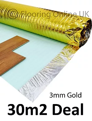 30m2 Deal - 3mm Comfort Gold - Acoustic Underlay For Wood & Laminate - Sonic • £49.99