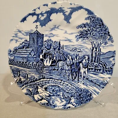 Myott Royal Mail English Staffordshire Ironstone Plate 6 3/4 Inch Vibrant Blue! • $12.50