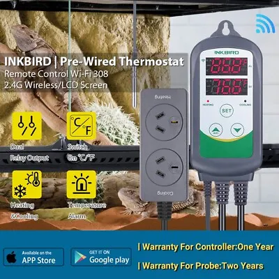 $55.99 • Buy Inkbird Digital Temperature Controller ITC-308 WIFI Remote Control AU Thermostat