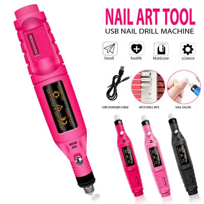 Electric Nail Drill File Tools Nail Machine Acrylic Art Manicure Pen Shaper Kit • $13.59