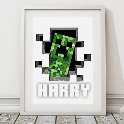 Minecraft  Creeper  Print - Bedroom Wall Art Poster A4 & A3 • £5.99