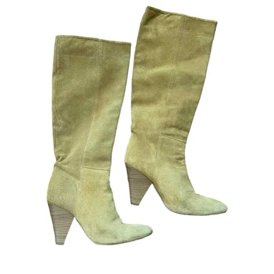 $39.99 • Buy ZARA Womens EUR 39 US 8 Slouchy Heeled Boots Suede Cone Heel Knee High