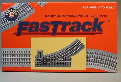 LIONEL FASTRACK LEFT HAND SWITCH TRAIN TRACK SECTION Fas Turn Out 6-12017 NEW • $49.84