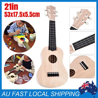 21  Ukelele Basswood Guitar DIY Kit Hawaii Guitar Handwork Kids Assembly Gift AU • $14.20