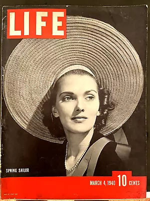 Life Magazine- March 4 1940- German Prison Ship Rescue / Miami Beach / Picasso • $5.99