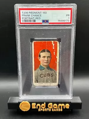 1909-11 T206!  PIEDMONT 150!  FRANK CHANCE!  PORTRAIT-RED!  PSA 1!  HOF!  Cb • $450