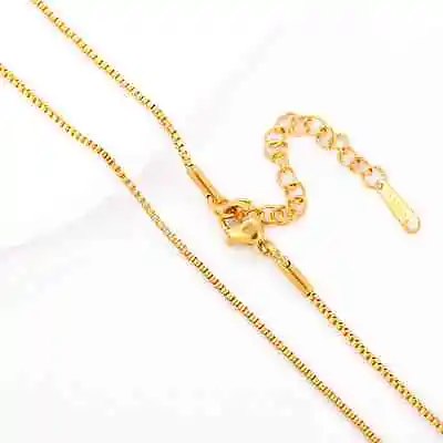 UNISEX  Gold Vermeil Box Chain Necklace With Extender • £3.49