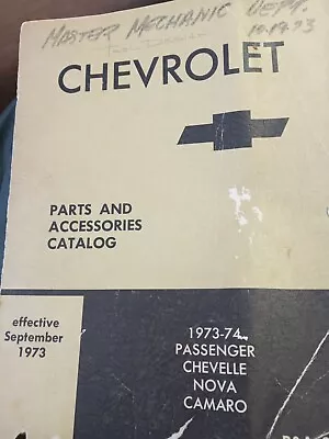 1973 1974 Chevrolet Chevelle Nova Camaro Parts And Accessories Catalog • $79