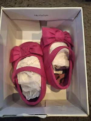 Baby Girl Hot Pink Shoes Payless Sz 1 Tiny Bnib • $12