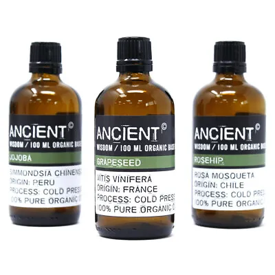 £14.49 • Buy Ancient Wisdom Organic Base Oils Grapeseed Rosehip Jojoba Wheatgerm Natural Oils