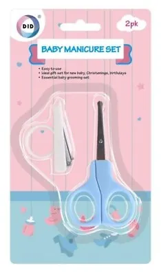 £1.99 • Buy Baby Manicure Nail Clippers Scissor Safe & Gentle Round Blade Tips 2 Pcs Blue