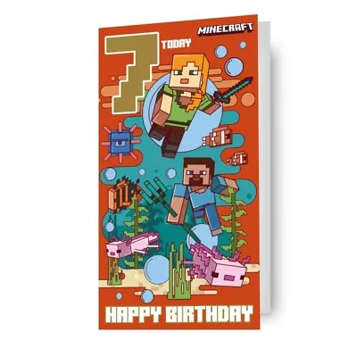Age 7 Birthday Card Minecraft Kids 7th Birthday Card Official Product • £2.80