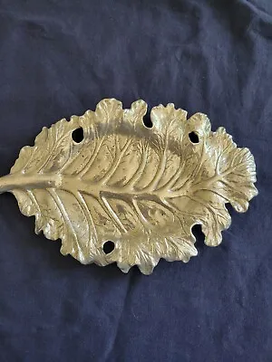 Arthur Court 1986 LETTUCE LEAF Shape Cast Aluminum Nut Soap Trinket Dish • $10.95