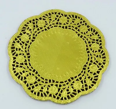 Gold Foil Round Paper Lace Doilies Size: 10.5  (26.50cm) Party Wedding Craft • $15.90