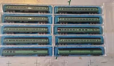 Rake Of 10 Rivarossi N Gauge Southern Crescent Limited Coaches Green Baggage... • £80