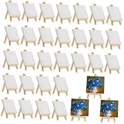 Mini Canvases With Easel Sets For Painting Small Art Stretched 4 X 4 Inch 32 • $54.99