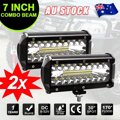 2x 7  Inch LED Light Bar Spot Flood Combo Work Driving Lights Lamp OffRoad Truck • $26.45