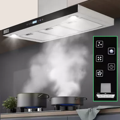 60/90cm Extractor Fan Chimney Cooker Hood 2 LEDs Touch Control With Hot Cleaning • £155.95