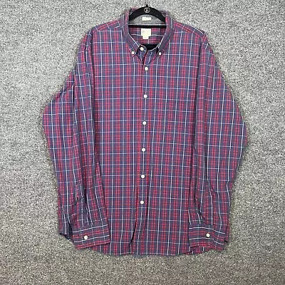 J.Crew Shirt Mens XL Blue Checkered Plaid Button Down Long Sleeve Tailored Fit • $14.99