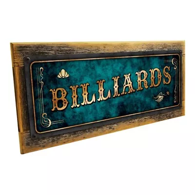 Blue Billiards Metal Sign; Wall Decor For Mancave Den Or Gameroom • $29.99