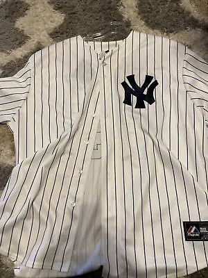 Mark Teixeira New York Yankees #25 Majestic Pinstripe XXL White Jersey • $30