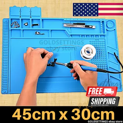 Heat Station Silicone Soldering Mat Magnetic Solder Desk Work Station Bench Pad • $16.99