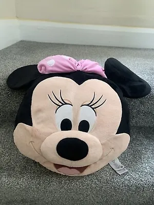 Disney Store Minnie Mouse Cushion 3D Head Face Shaped Soft Pillow Plush • £7.99