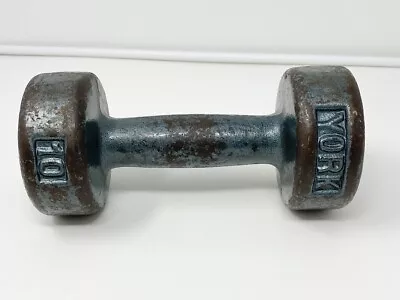 Vintage YORK 10 LB Roundhead Dumbbell Weight Blue Weightlifting Collectible • $24.99