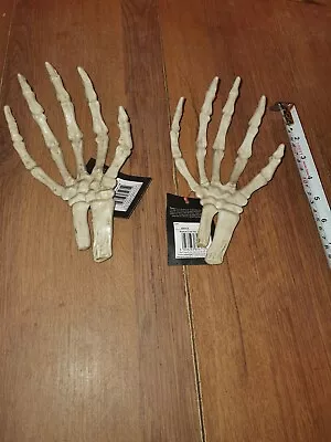 £8.59 • Buy Pair Of Halloween Skull Skeleton Human Hand Bones  Zombie Party Scary 2 Hands 