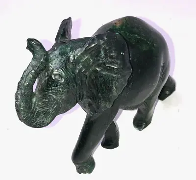 Hand Carved Verdite African Jade Stone Elephant Sculpture Figurine • $59.99