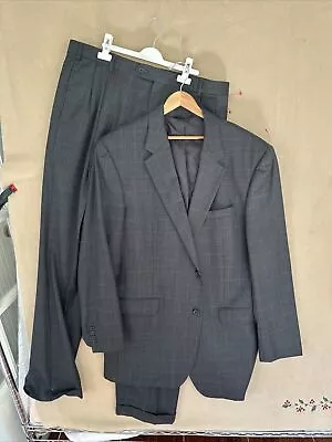 Jos. A. Bank Established 1905 Mens Gray Stripe Wool 2 Piece Suit 46XL Extra Long • $38