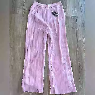 NWT MATILDA Jane Wide Leg Pants Blush Pink Curtain Call Accordion Pleat Sz Sm • $17
