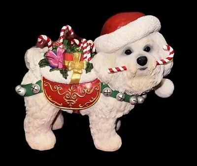 Danbury Bichon Frise Christmas Santa Dog Statue Retired Maltese Figure • $145.99