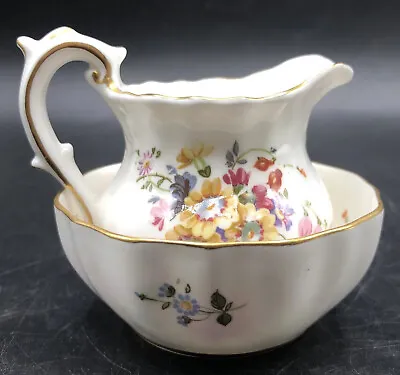 Royal Crown Derby English Bone China  Derby Posies  Miniature Pitcher And Bowl • $18