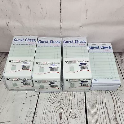 2 Part Guest Check Book Pads Green & White 36 Books 50 Each 1800 Total Checks • $64.99