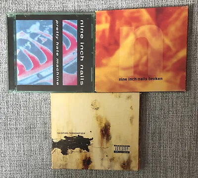 Lot Of 3 Nine Inch Nails CDs Pretty Hate Machine Broken & The Downward Spiral • $26.09