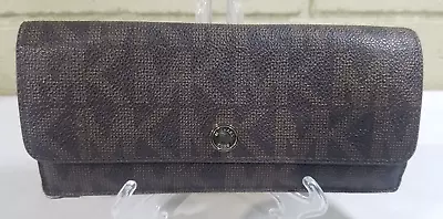 Authenticated Michael Kors Signature 2 Tone Flop Over Wallet • $26.96