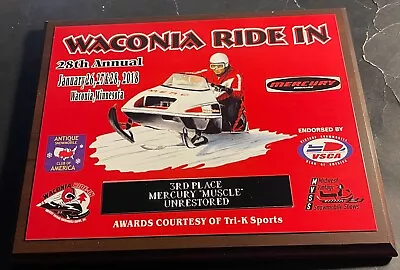 Waconia 2018 Collector 3rd Place Plaque Featuring Mercury Sno Twister  • $44.99