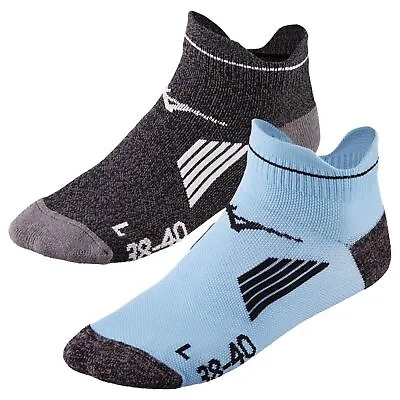 Mizuno Unisex Act Traiming Mid Cut Socks 2 Pack - Grey / Blue // RRP £12.99 • $8.83