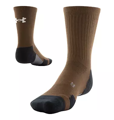 Under Armour Team Crew Socks Cleveland Brown/White Mens 8.5-13 Womens 10-14. • $9.96