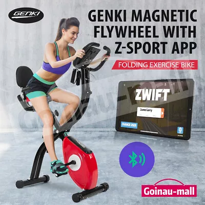 Genki Exercise Bike Magnetic Upright Recumbent Folding Home Gym Fitness W/APP • $219.90