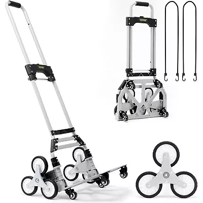 VEVOR 100KG Heavy-Duty Stair Climbing Cart Trolley Aluminum Folding Hand Truck • £51.59