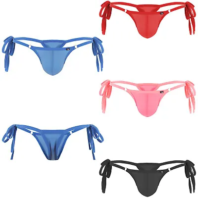 Mens T-Back Tie-Side Micro Thongs Briefs Bulge Pouch Panties G-String Underwear • $7.39