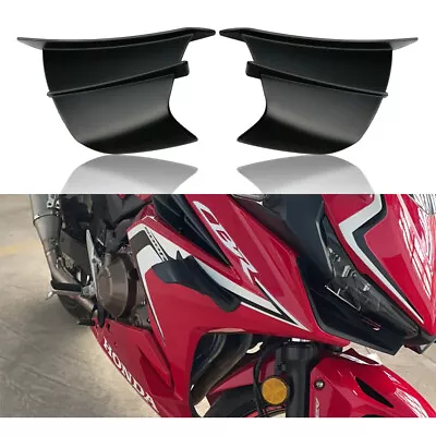 Black Look Motorcycle Side Winglets Air Deflector Wing Kit Spoiler 2Pcs • $14.39