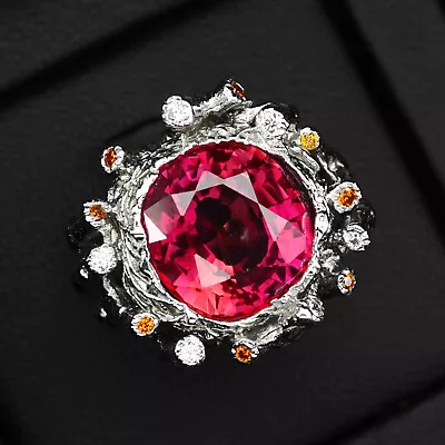 Gorgeous Pink Padparadscha Sapphire 8.70 Ct 925 Sterling Silver Handmade Rings • $32.99
