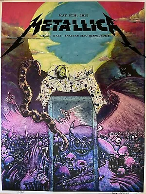 Metallica Very Rare Ap Autographed Concert Poster Milan Italy 2019 #52/70 • $299.99