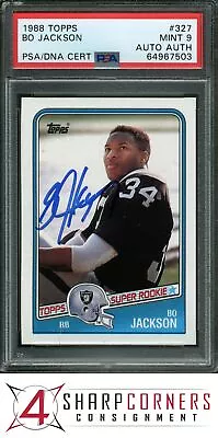 1988 Topps #327 Bo Jackson Rc Raiders Psa 9 Dna Auto Authentic • $214.59